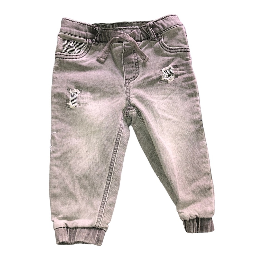 Boys 18 Months | Gray Patched Denim Jeans